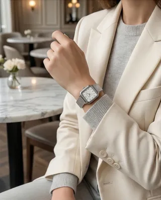 Reloj SKYLINE Acero Quirúrgico Esfera Blanca