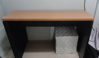 Escritorio Madera Desmontable Negro/Marrón