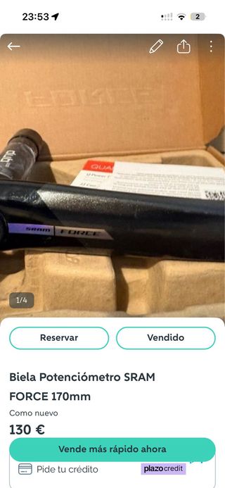 Biela Potenciómetro SRAM FORCE 170mm