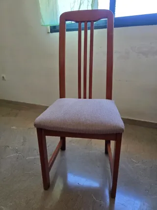 Sillas de comedor madera y corduroy (6)