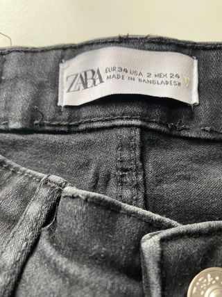 Pantalón pitillo negro mujer Zara T.34