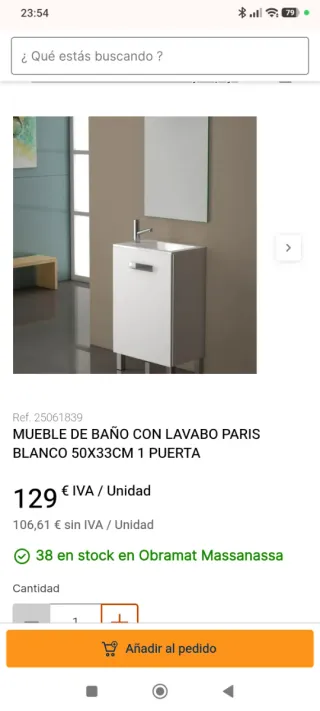 Mueble de baño blanco con tirador