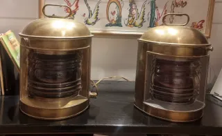 Faroles de bronce náuticos (2 unidades)
