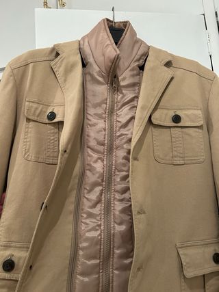 Chaqueta Puroego Beige con Chaleco Interior