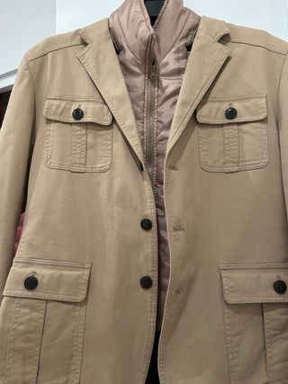 Chaqueta Puroego Beige con Chaleco Interior