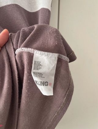 Camiseta Kling blanca y marrón con lazo