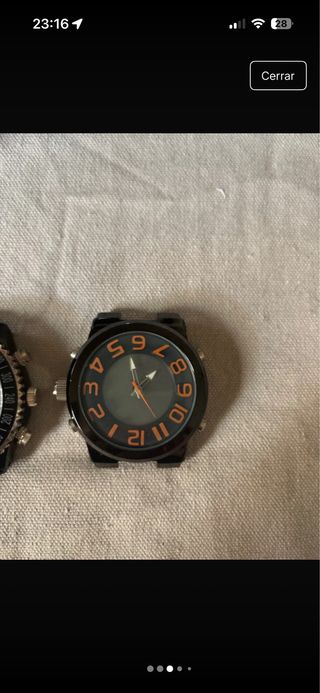 Relojes CALAMOUR Hombre Negro y Naranja