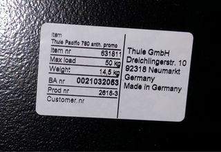 Cofre de techo Thule pacific 780 negro grafito