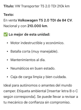 Volkswagen Transporter T5 2012