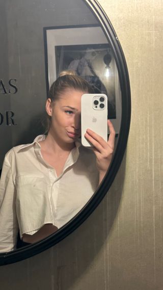 Camiseta Zara Blanca Crop Top