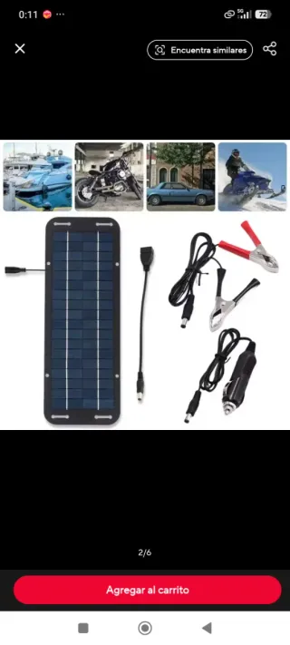 Placa solar para mantenimiento y carga de batería