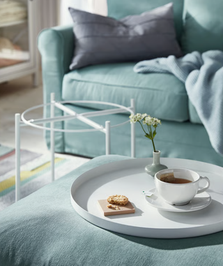 2 Mesas auxiliares redonda metálica