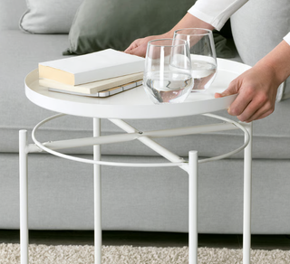 2 Mesas auxiliares redonda metálica