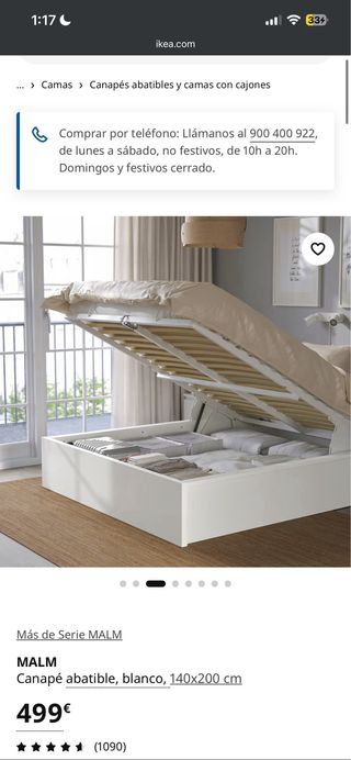 Canapé abatible Ikea + Colchón Emma