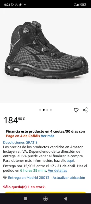 Botas de seguridad U-Power Kora S3 a estrenar