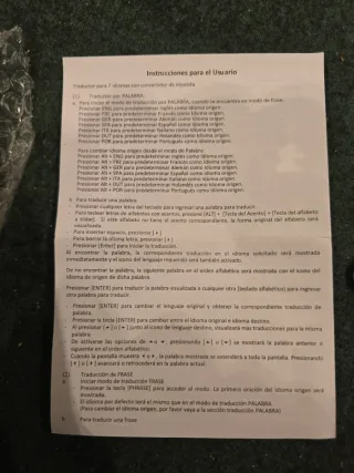 Traductor y Convertidor de Moneda Portátil con pil