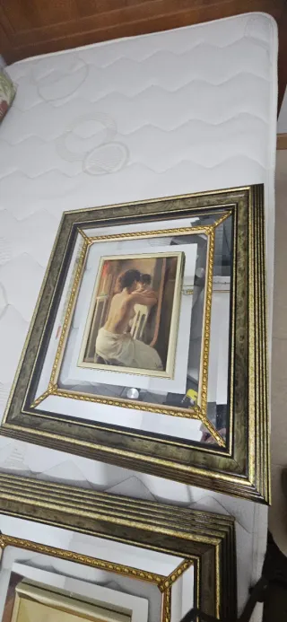 Cuadro decorativo madera y cristal
