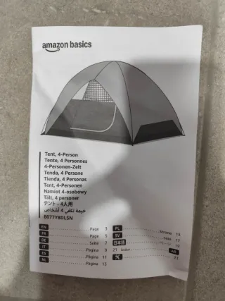Tienda de campaña Amazon Basics 4 personas