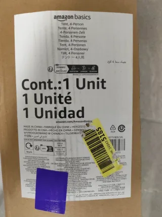 Tienda de campaña Amazon Basics 4 personas