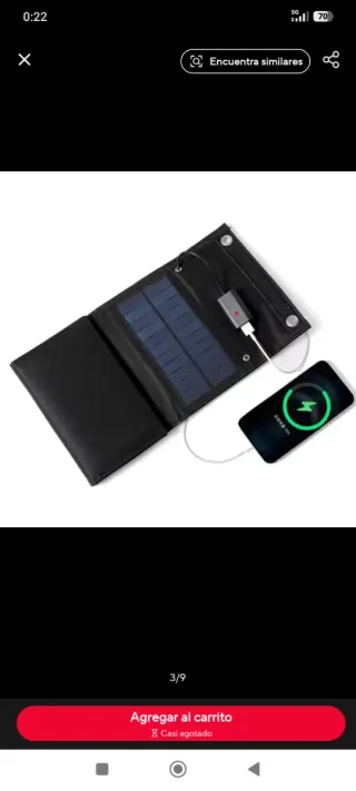 Panel Solar Plegable USB 20W