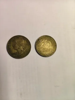 Monedas antiguas 20 céntimos Francia 1963