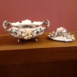 Joyero Cerámica Capodimonte N Coronada Azul.