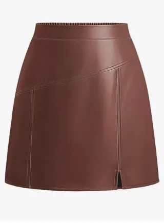 Falda mini efecto piel Kate Kasin Talla S