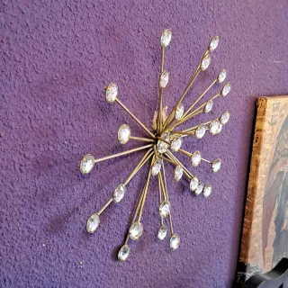 Estrella Decorativa Pared Dorada Diamantes