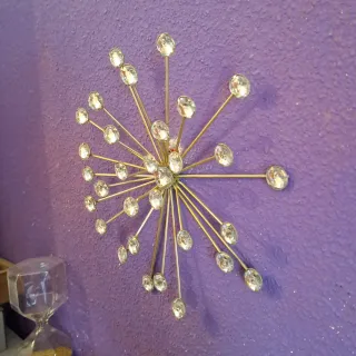 Estrella Decorativa Pared Dorada Diamantes