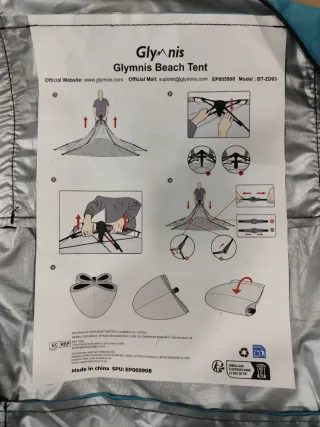 Carpa Playa Glymnis Automática 4-6 personas