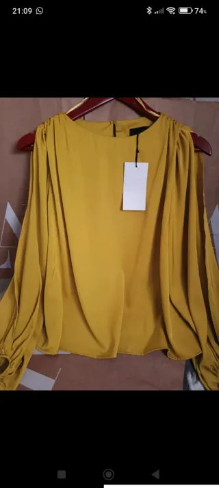 Blusa Zara Amarilla Talla Única