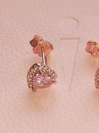 Pendientes Pandora Corazón Rosa Oro