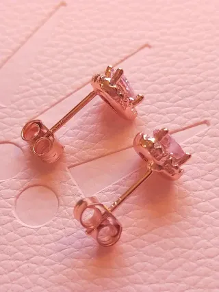 Pendientes Pandora Corazón Rosa Oro