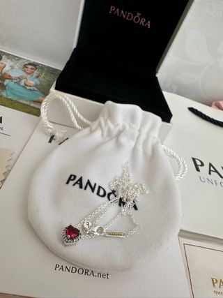 Collar de plata 925 con corazón rojo