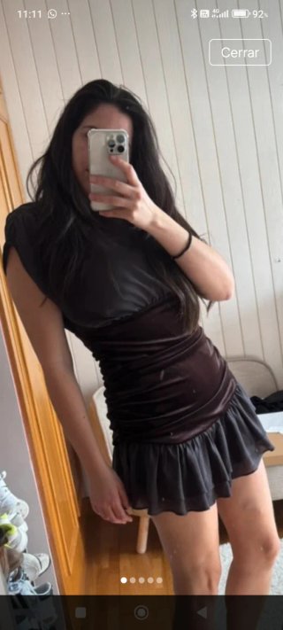 Vestido Zara Negro y Marrón