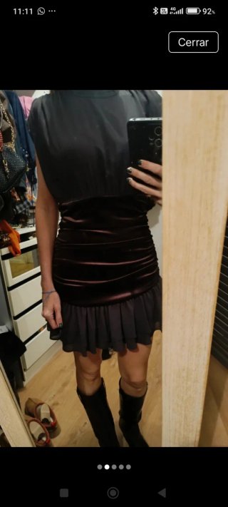 Vestido Zara Negro y Marrón