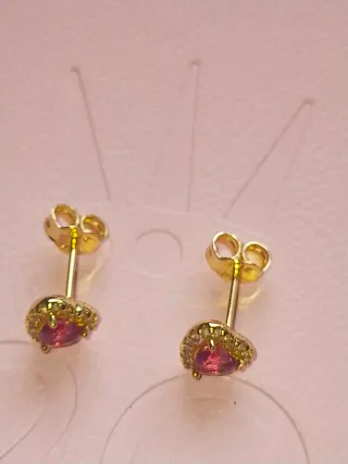 Pendientes Pandora Corazón Rosa y Circonitas