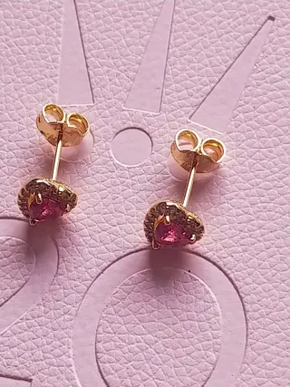 Pendientes Pandora Corazón Rosa y Circonitas