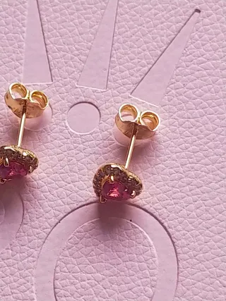 Pendientes Pandora Corazón Rosa y Circonitas