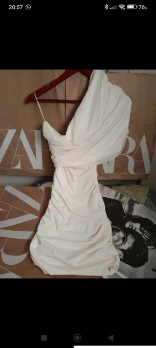 Vestido Zara blanco talla única