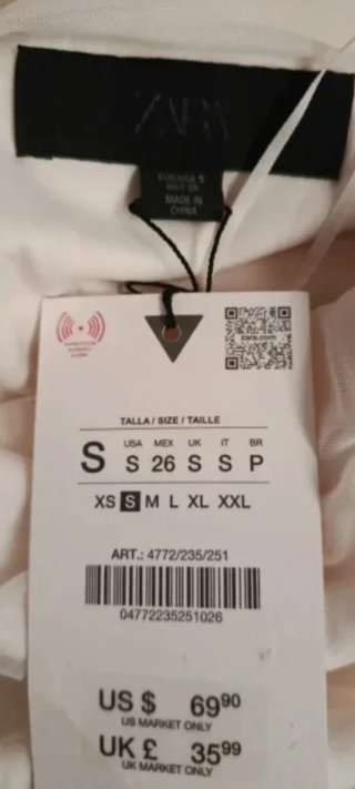 Vestido Zara blanco talla S