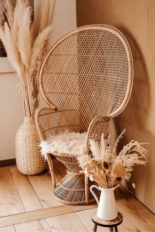 Silla de ratán estilo peacock