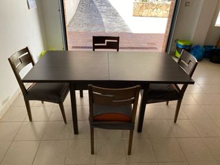 Mesa comedor con 4 sillas madera