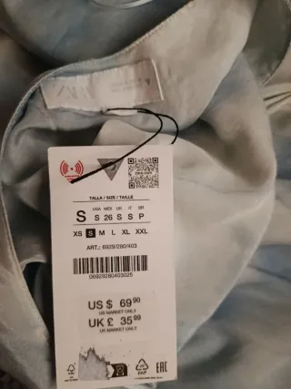 Vestido largo tie-dye azul y blanco