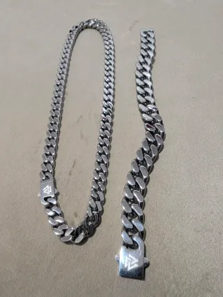 Conjunto Vikingo Acero Inox: Pulsera y Cadena