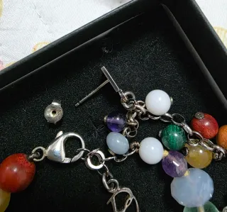 Conjunto Plata Plata Pulsera y Pendientes