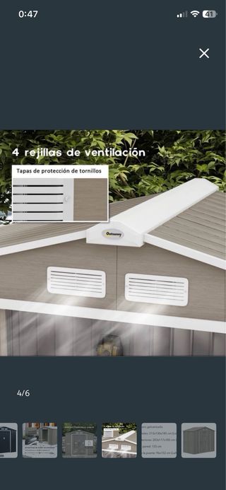 Caseta Jardín Metálica Marrón Sin Estrenar