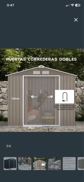 Caseta Jardín Metálica Marrón Sin Estrenar