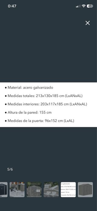 Caseta Jardín Metálica Marrón Sin Estrenar