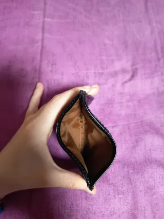 Monedero/Cartera Pequeña Negra Piel Serpiente